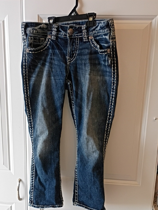Silver Jeans Denim - Silver Jeans Boot Cut Jeans in Washed Blue Denim